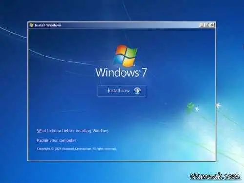 مراحل نصب ویندوز 7